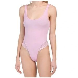 ❄️ KILO BRAVA | Lace Detail Body Suit Lilac Plus Size 3X Barbiecore